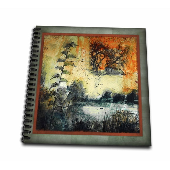 3dRose, Trees by River in Mixed Media, Memory Book 12 x 12 inch