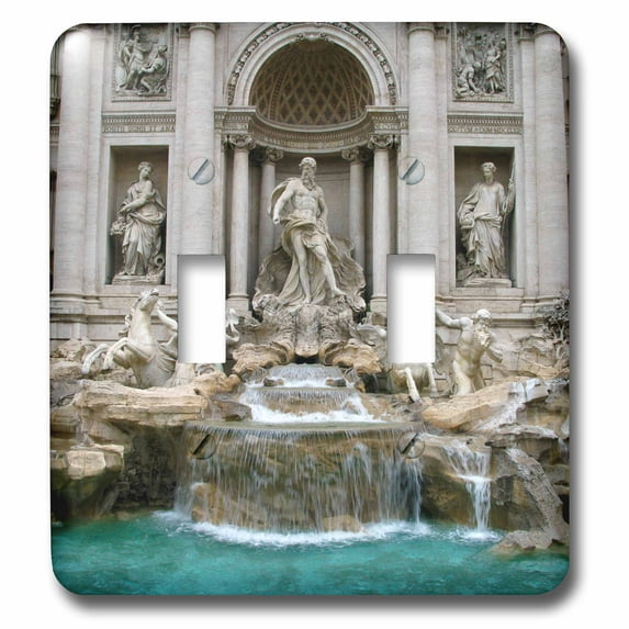 3dRose, Trevi Fountain, Rome, Italy, double toggle switch