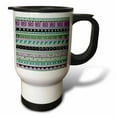 thumbnail image 1 of 3dRose, Tribal pattern - teal turquoise blue purple black grey gray green - aztec shapes patterned rows art, 14oz Stainless Steel Travel Mug, 1 of 1