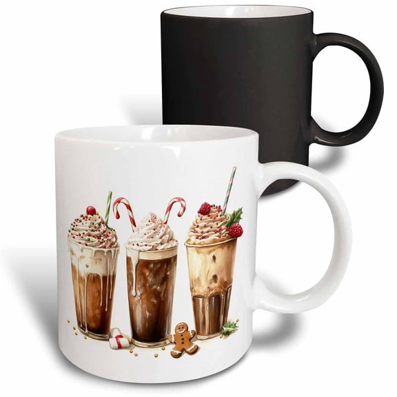 3drose, Trio of Christmas Milkshakes, 11oz Magic Transforming Mug