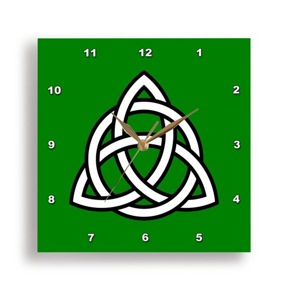 3dRose, Triquetra Knot With Interlaced Circle 1, 15x15 Wall Clock