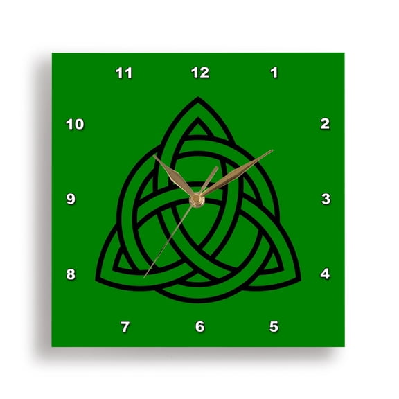 3dRose, Triquetra Knot With Interlaced Circle 3, 15x15 Wall Clock