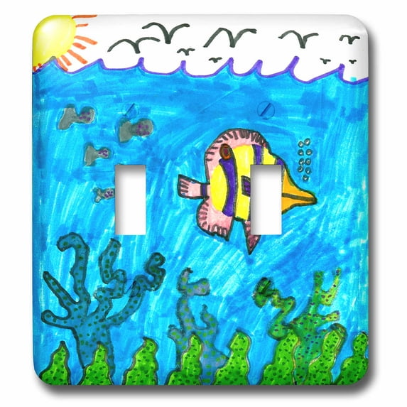 3dRose, Tropical Fish, double toggle switch