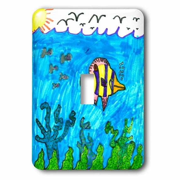 3dRose, Tropical Fish, single toggle switch