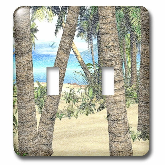 3dRose, Tropical Palm Trees , double toggle switch