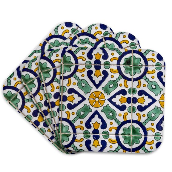3drose, Tunis, Tunisia. Decorative Tilework on a Building., Set of 4 Coasters - Soft