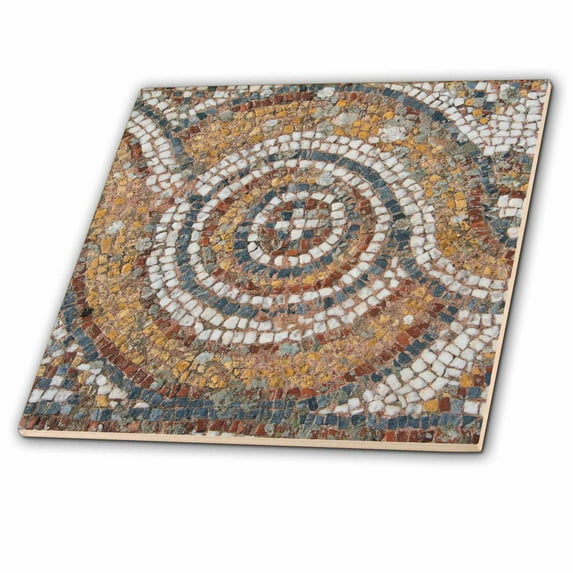 3dRose, Turkey, Kusadasi, Ephesus. Detail of ancient floor mosaic., 6 Inch Glass Tile