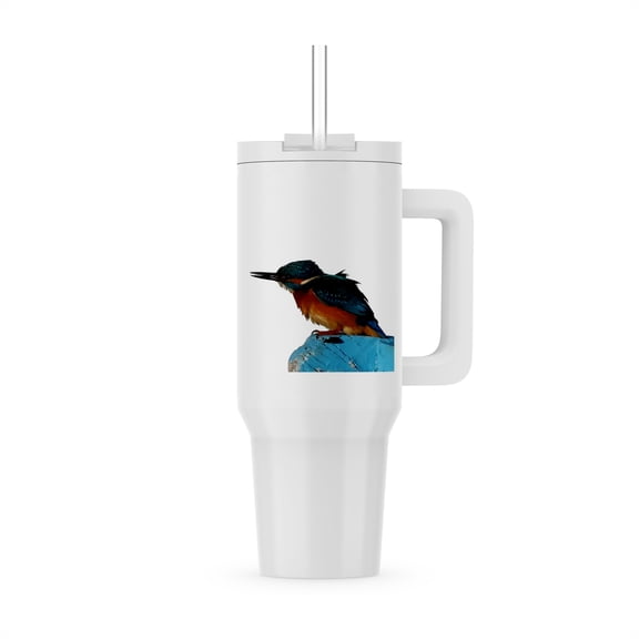 Turquoise Blue Fishing Bird Vector Art, 40oz Tumbler