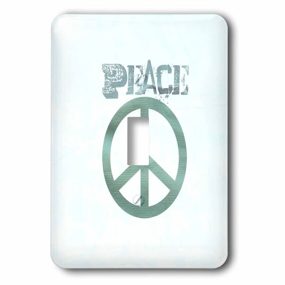 3dRose, Turquoise Peace Sign Symbols Spirituality, single toggle switch