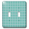 thumbnail image 1 of 3dRose, Turquoise Plaid, double toggle switch, 1 of 1