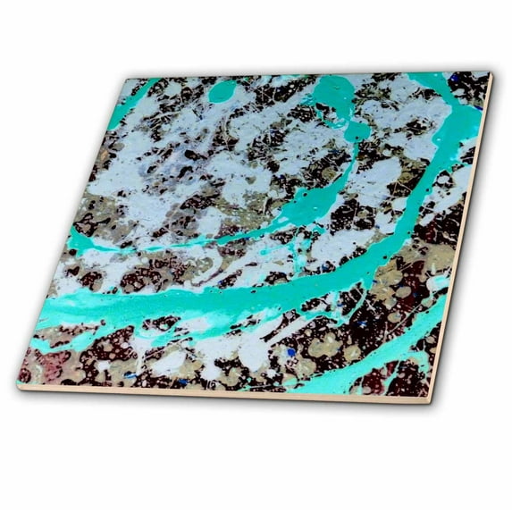 3dRose, Turquoise Spill, 12 Inch Ceramic Tile
