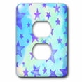 thumbnail image 1 of 3dRose, Turquoise and Purple Stars, 2 plug outlet cover, 1 of 1
