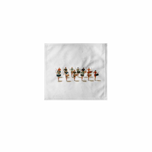 3dRose, Twelve Drummers Drumming Contemporary Mid-Mod Stencil-Style , 11x12 Wash Cloth for Face and Body