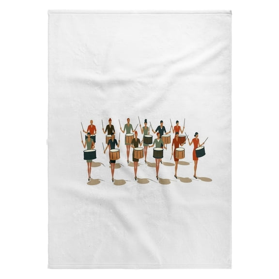 3dRose, Twelve Drummers Drumming Contemporary Mid-Mod Stencil-Style , 22x30 Bath Hand Pool Towel