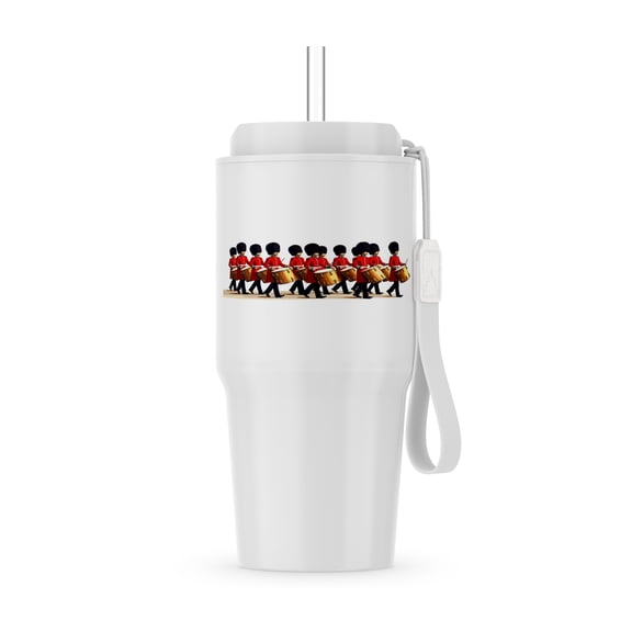 Twelve Drummers Marching Percussion Band Cut Out Stencil-Style , 20oz Tumbler