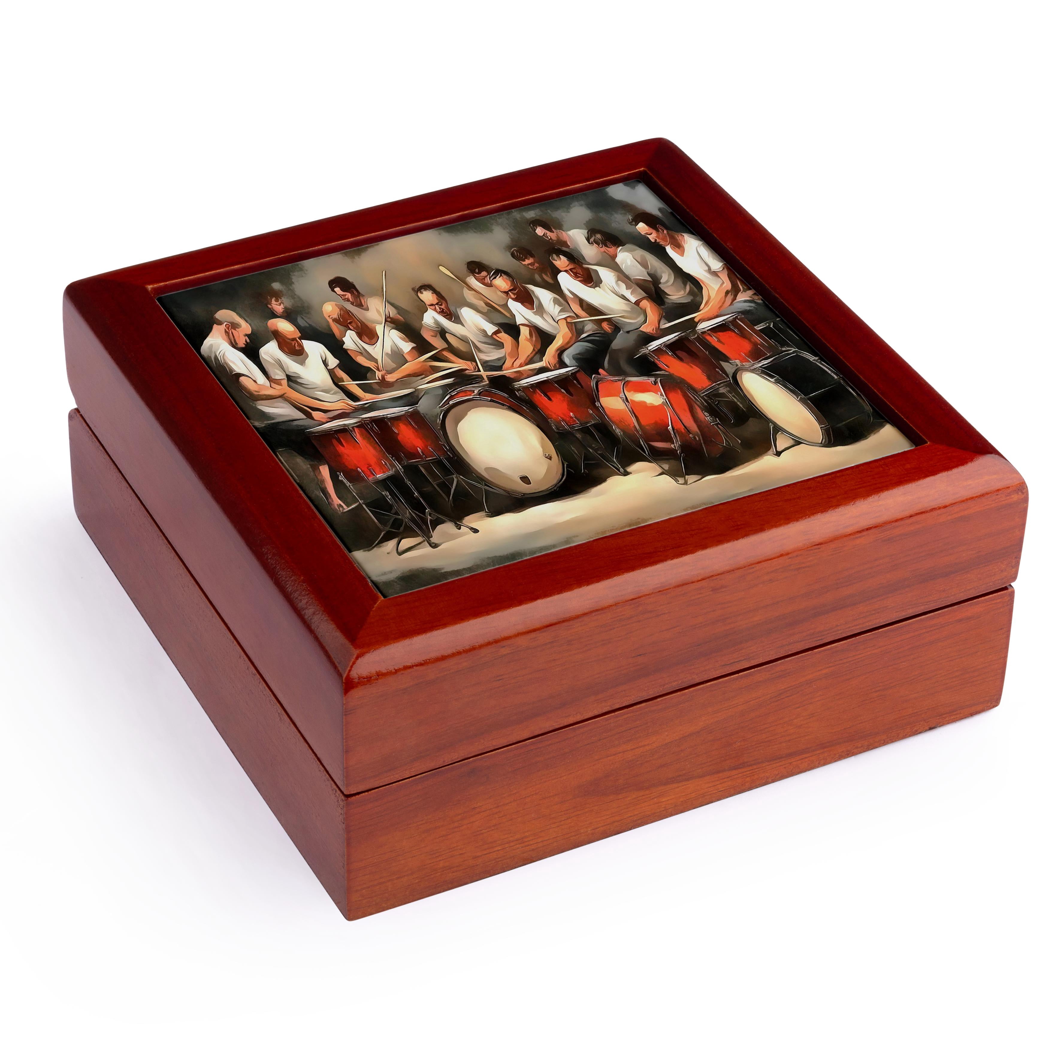 3dRose, Twelve Drummers The Apostles Creed, Jewelry Box 5.5x5.5 inch with 4 inch tile