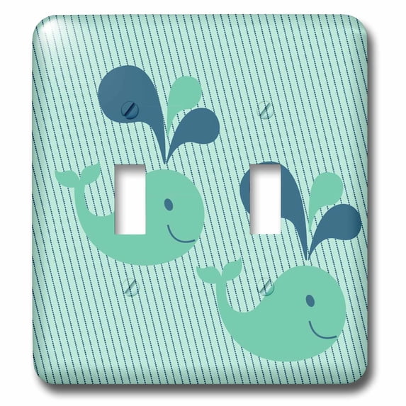 3dRose, Two Cute Whales, double toggle switch