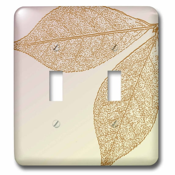 3dRose, Two Golden Leaves- Nature Art- Autumn, double toggle switch