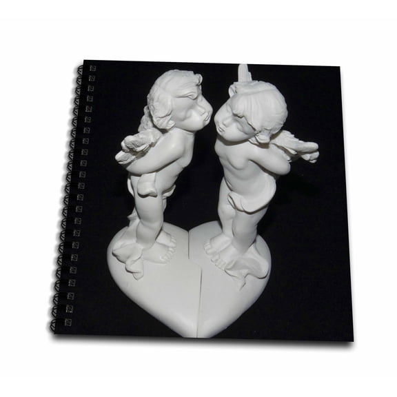 3dRose, Two Kisses Angel of Love, Mini Notepad 4 x 4 inch