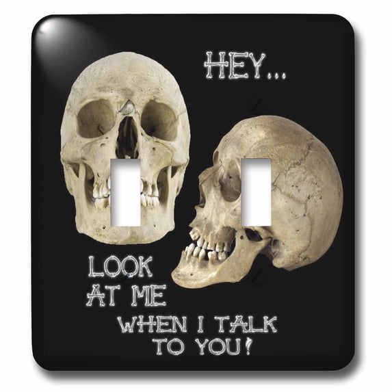 3dRose, Two Skulls in a Relationship, double toggle switch