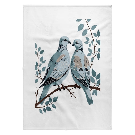 3dRose, Two Turtle Doves Cut-Out Stencil-Style, 22x30 Bath Hand Pool Towel