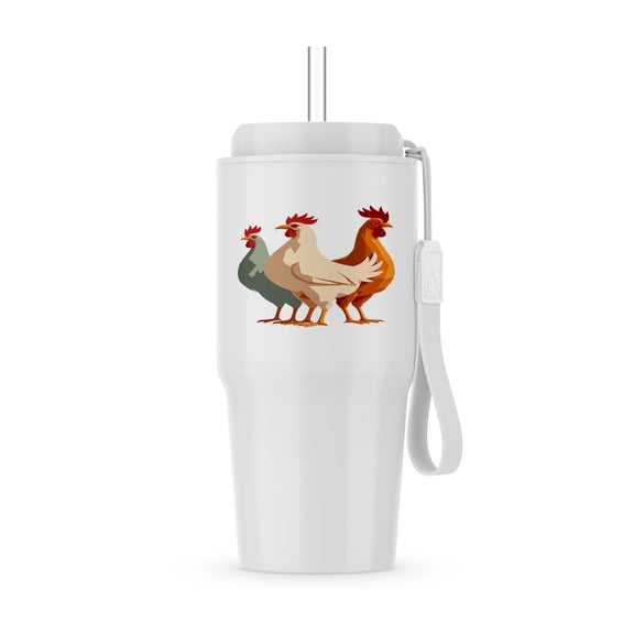 3dRose, Two Turtle Doves Cut-Out Stylized Stencil Retro Style, 20oz Tumbler