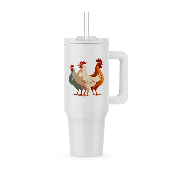 3dRose, Two Turtle Doves Cut-Out Stylized Stencil Retro Style, 40oz Tumbler