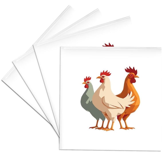 3drose, Two Turtle Doves Cut-out Stylized Stencil Retro Style, Set of 4 Ceramic Tile Coasters