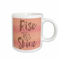 3drose, Typography Art Rise and Shine Glittering Letters, 11oz Mug