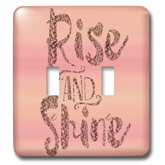 3dRose, Typography Art Rise And Shine Glittering Letters, double toggle switch