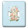 thumbnail image 1 of 3dRose, Typography floral watercolor blue Vintage Shabby-chic flowers love, double toggle switch, 1 of 1