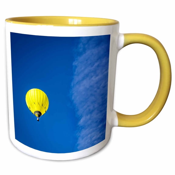 3drose, Usa, Albuquerque, Nm, International Albuquerque Balloon Fiesta., 11oz Two-tone Yellow Mug