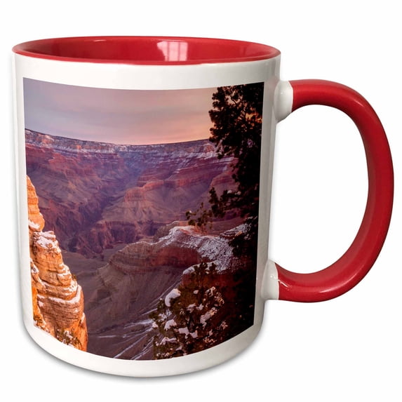 3drose, Usa, Arizona, Grand Canyon National Park. Sunrise on Mather Point., 15oz Two-tone Red Mug