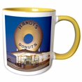 thumbnail image 1 of 3drose, Usa, California, Inglewood. Randys Donuts, Dawn - Us05 Wbi0514 - Walter Bibikow, 15oz Two-tone Yellow Mug, 1 of 6