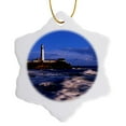 thumbnail image 1 of 3drose, Usa, California, Pescadero, Lighthouse at Pigeon Point., 3 inch Snowflake Porcelain Ornament, 1 of 7