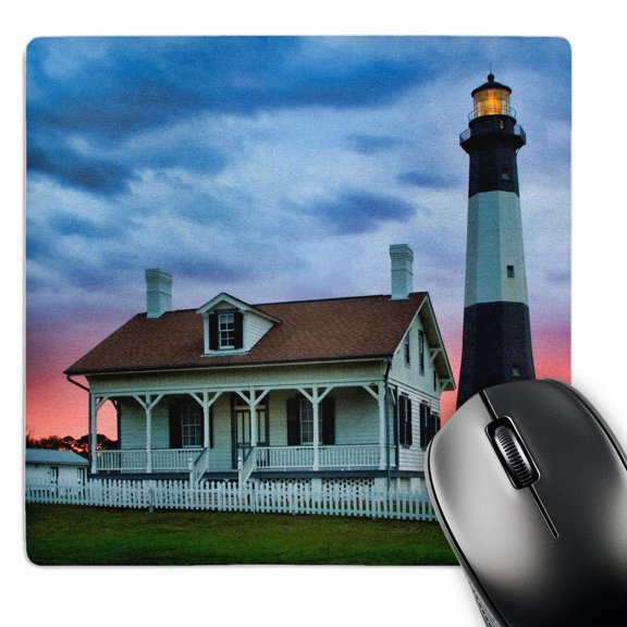 3dRose, USA, Georgia, Tybee Island, Tybee lighthouse at sunset., MousePad