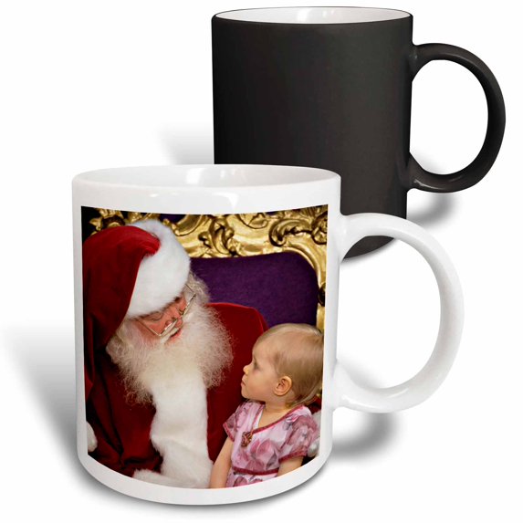 3drose, Usa. Girl Sits on Santa Claus Lap, Holidays - Us48 Ccr0149 - Charles Crust, 11oz Magic Transforming Mug