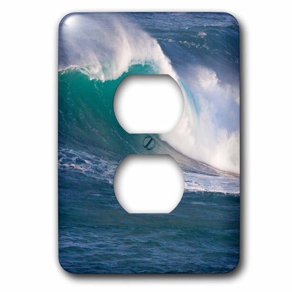 3dRose, USA, Hawaii, Oahu, Large waves, Pipeline Beach, 2 plug outlet cover