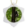thumbnail image 1 of 3drose, Usa, North Carolina, Duke Lemur Center, Coquerels Sifaka. Captive., 3 inch Snowflake Porcelain Ornament, 1 of 7