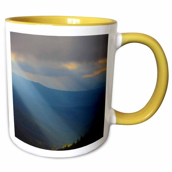 3drose, Usa, North Carolina, Mountain Valley in Smokies - Us43 Jwl0079 - Joanne Wells, 11oz Two-tone Yellow Mug
