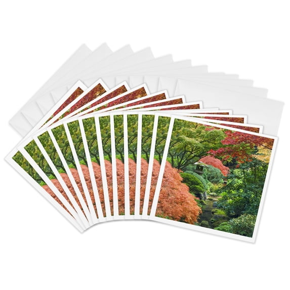 3drose, Usa, Oregon, Portland. Japanese Garden - Us38 Bja0658 - Jaynes Gallery, 12 Greeting Cards with Envelopes