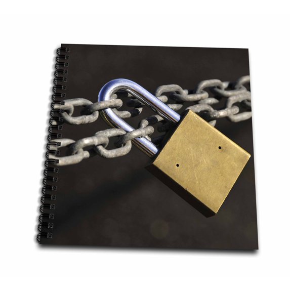 3dRose, USA, Oregon, Portland. Padlock on chain - US38 BJA0478 - Jaynes Gallery, Mini Notepad 4 x 4 inch