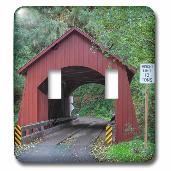 3dRose, USA, Oregon, Siuslaw National Forest, North Fork Yachats Bridge., double toggle switch