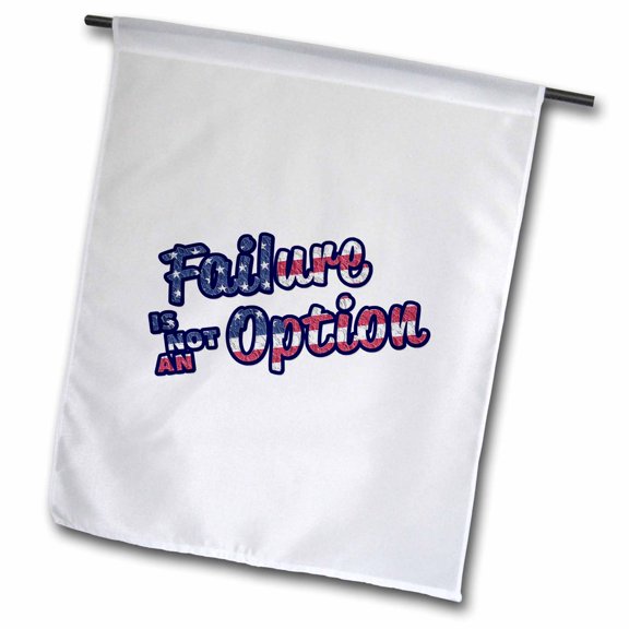 3dRose, USA Patriotic Typography - Failure Is No Option - On White, 18 x 27 inch Garden Flag