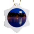 thumbnail image 1 of 3drose, Usa, South Dakota, Pierre, South Dakota State Capitol Exterior at Dawn, 3 inch Snowflake Porcelain Ornament, 1 of 7