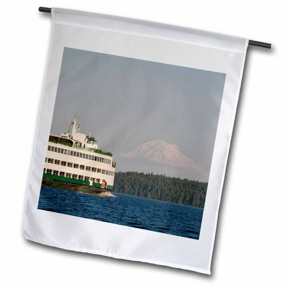 3dRose, USA, Washington, Seattle, Ferry boat in Puget Sound - US48 TDR0961 - Trish Drury, 18 x 27 inch Garden Flag