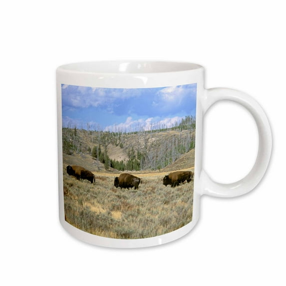 3drose, Usa, Wyoming, Yellowstone Np, Bison - Us51 Tve0011 - Tom Vezo, 15oz Mug