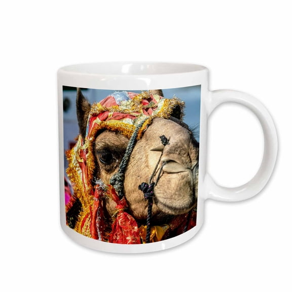 3drose, Decorated Camel, Diwali Festival of Lights, Udaipur, Rajasthan, India., 15oz Mug
