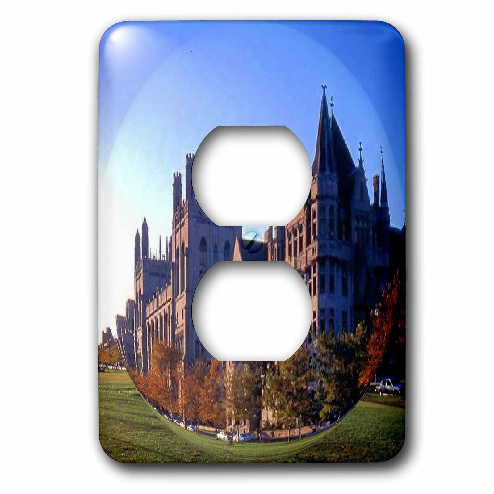 3dRose, University of Chicago fisheye , 2 plug outlet cover