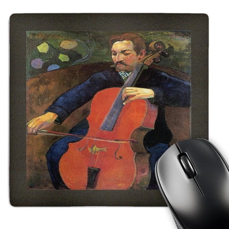 3dRose, Upaupa Schneklud by Paul Gauguin, Man Playing a Cello, MousePad